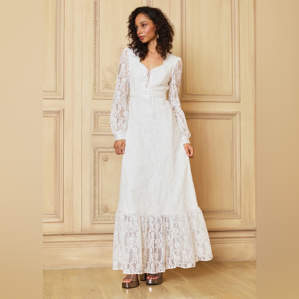 GUNNE SAX for ModCloth Beth Lace Corselette Maxi Dress NEW WITH TAGS NWT XS - Picture 7 of 14